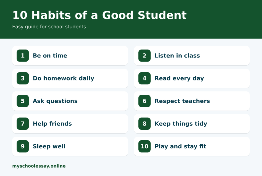 10 Habits of a Good Student - infographic for school students