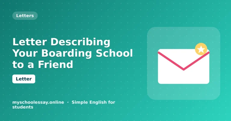 Letter Describing Your Boarding School to a Friend - school essay guide with icon and key points for students