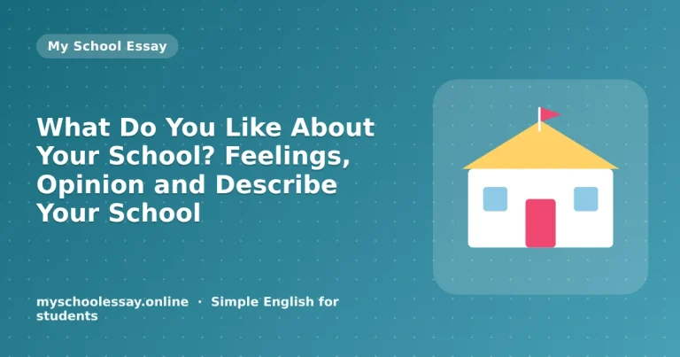What Do You Like About Your School? Feelings - school essay guide with icon and key points for students