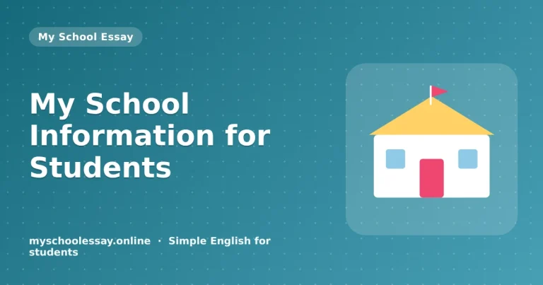 My School Information for Students - school essay guide with icon and key points for students