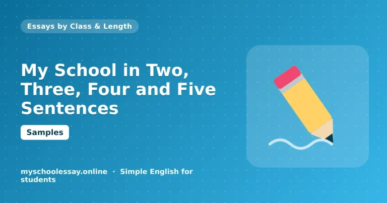 My School in Two - school essay guide with icon and key points for students