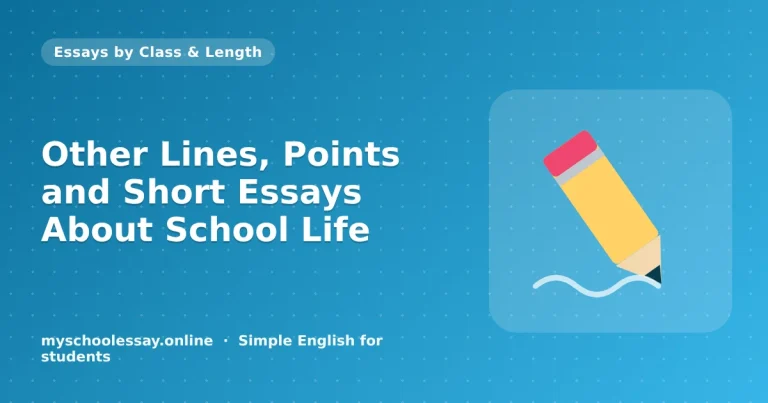 Other Lines, Points and Short Essays About School Life - school essay guide with icon and key points for students