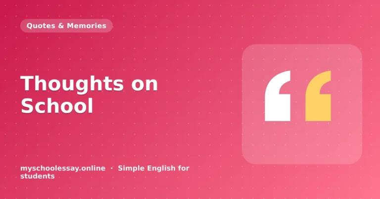 Thoughts on School: Simple Thoughts for Students - school essay guide with icon and key points for students